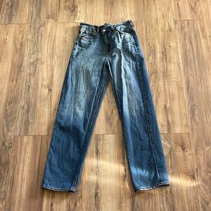 Cross Cross Waist / Highrise baggy straight AE jeans